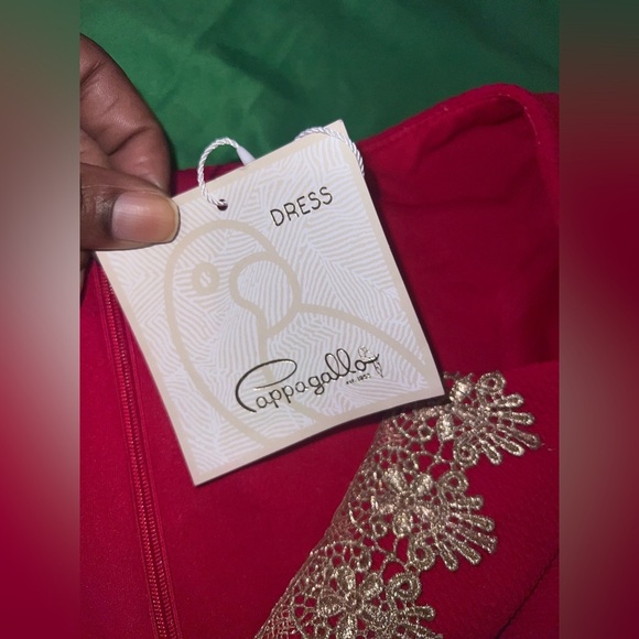 Pappagallo Brooke Red Mini Dress with Gold Accents size 10 - Picture 6 of 9